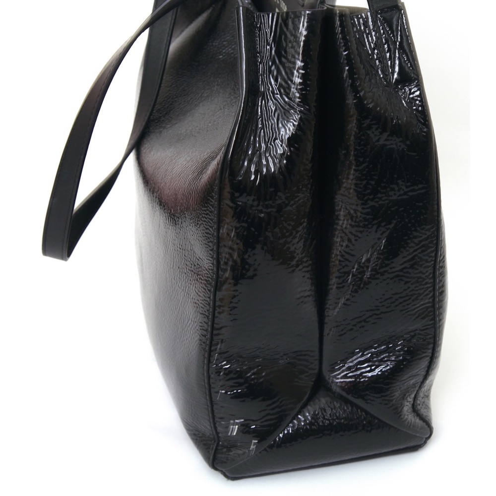 RAG & BONE Black Patent Leather Tote Bag Zipper Travel - Picture 11 of 11